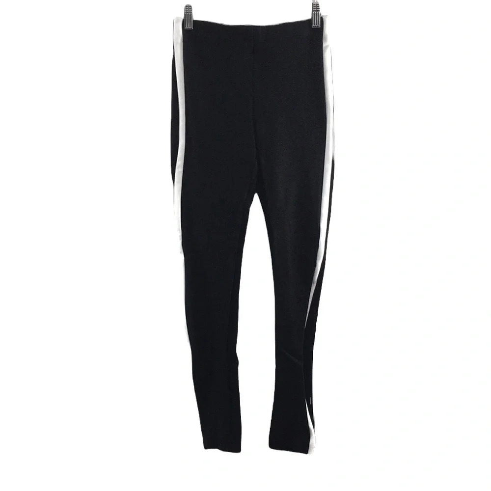 Zara Trafaluc Black White Tuxedo Stripe Skinny Pants Womens Small Ponte‎ Knit